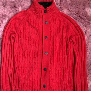 Express Men Wool Red Cardigan with Pockets size M